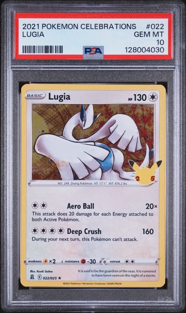 LUGIA (022) - POKEMON CELEBRATIONS - HOLO - GEM MT 10
