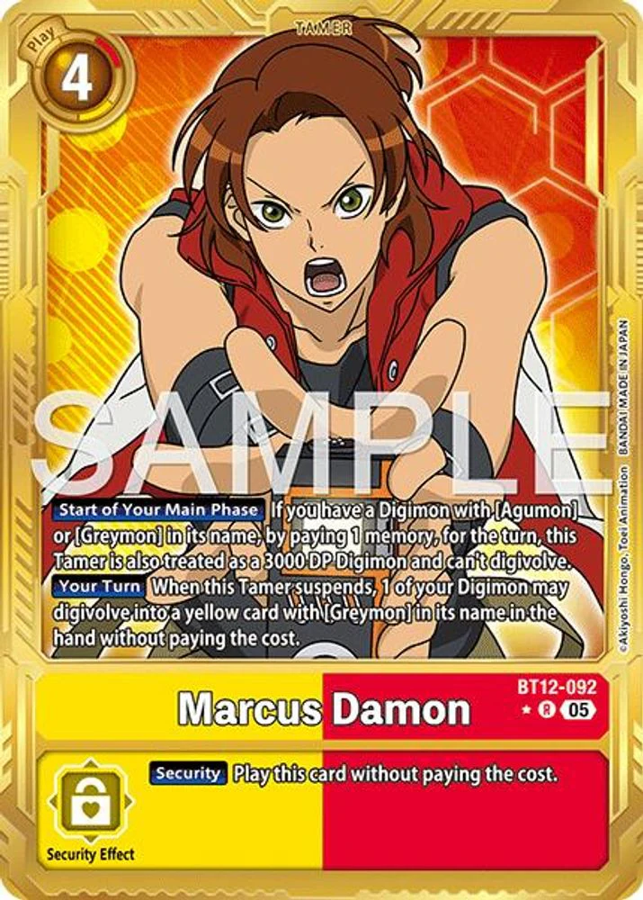 Marcus Damon - BT12-092 (Gold Border) - BT12-092 - Rare