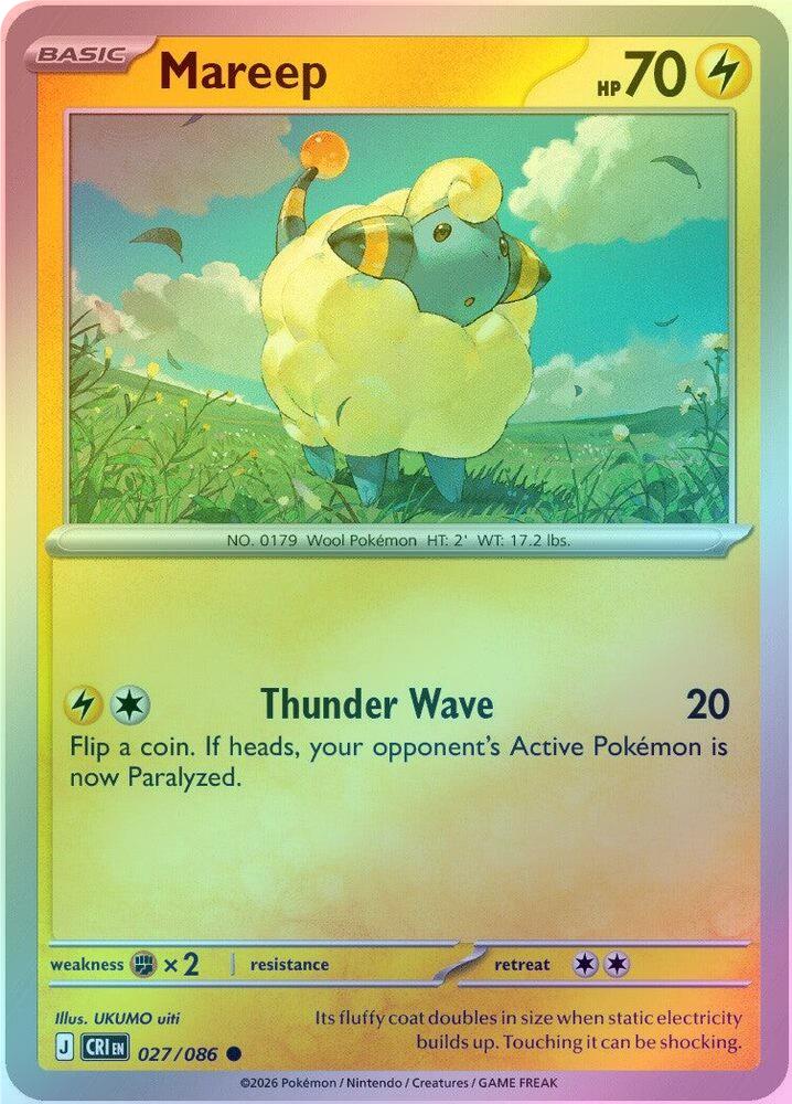 Mareep - 027/086 - Common - Reverse Holo