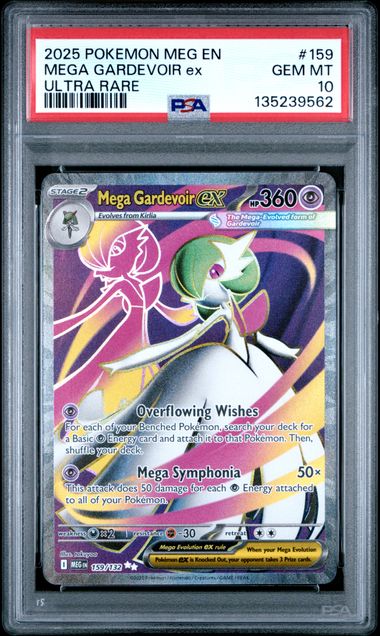 MEGA GARDEVOIR EX (159) - POKEMON MEG EN-MEGA EVOLUTION - ULTRA RARE - GEM MT 10
