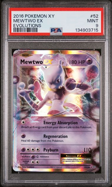 MEWTWO EX (52) - POKEMON XY EVOLUTIONS - EVOLUTIONS - MINT 9