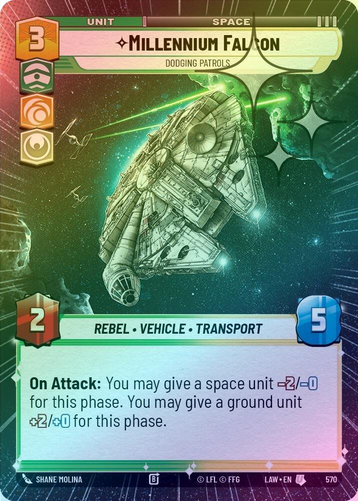 Millennium Falcon - Dodgin Patrols (Hyperspace Foil) - 570 - Uncommon (Foil)