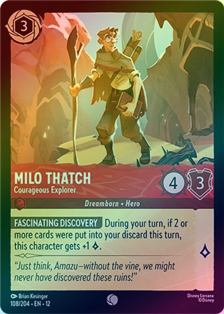 Milo Thatch (Courageous Explorer) - 108/204 - Common (Foil)