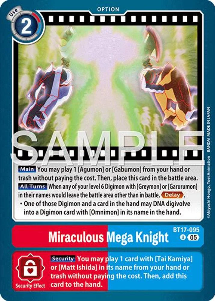 Miraculous Mega Knight (Block 5 Reprint) - BT17-095 - Uncommon
