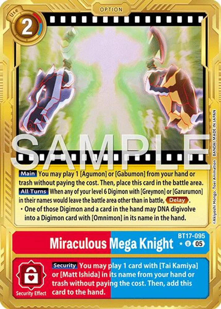 Miraculous Mega Knight (Gold Border) - BT17-095 - Uncommon