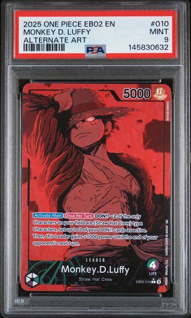 Monkey.D.Luffy (Alternate Art) - EB02-010 - Leader - PSA MINT 9