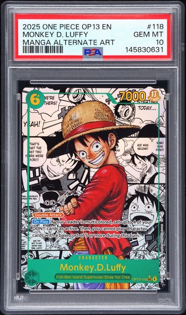 Monkey.D.Luffy (Manga) - OP13-118 - Secret Rare - PSA GEM MT 10