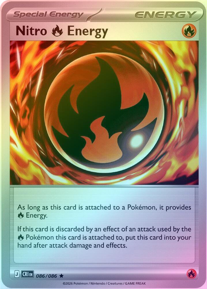 Nitro Fire Energy - 086/086 - Rare - Reverse Holo