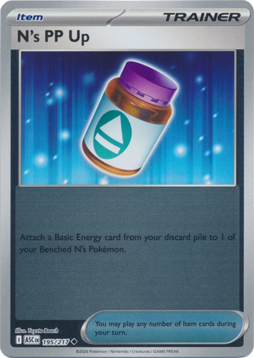 N's PP Up - 195/217 - Uncommon - Reverse Holo