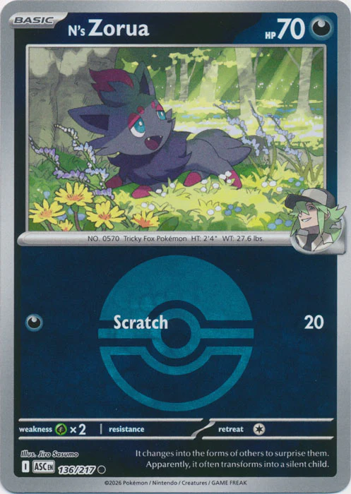 N's Zorua (Poke Ball) - 136/217 - Common