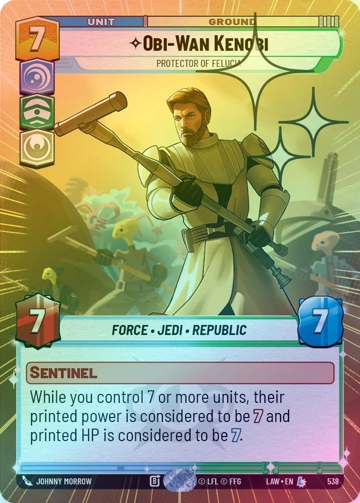 Obi-Wan Kenobi - Protector of Felucia (Hyperspace Foil) - 538 - Legendary (Foil)