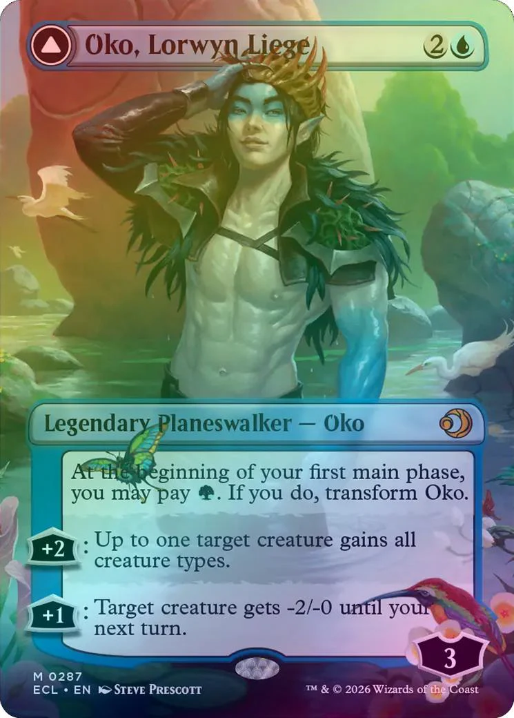 Oko, Lorwyn Liege // Oko, Shadowmoor Scion -Borderless (Foil) (ECL)