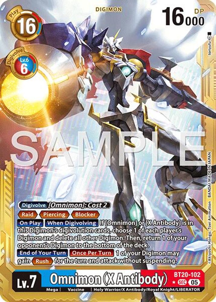 Omnimon (X Antibody) (Gold Border) - BT20-102 - Secret Rare