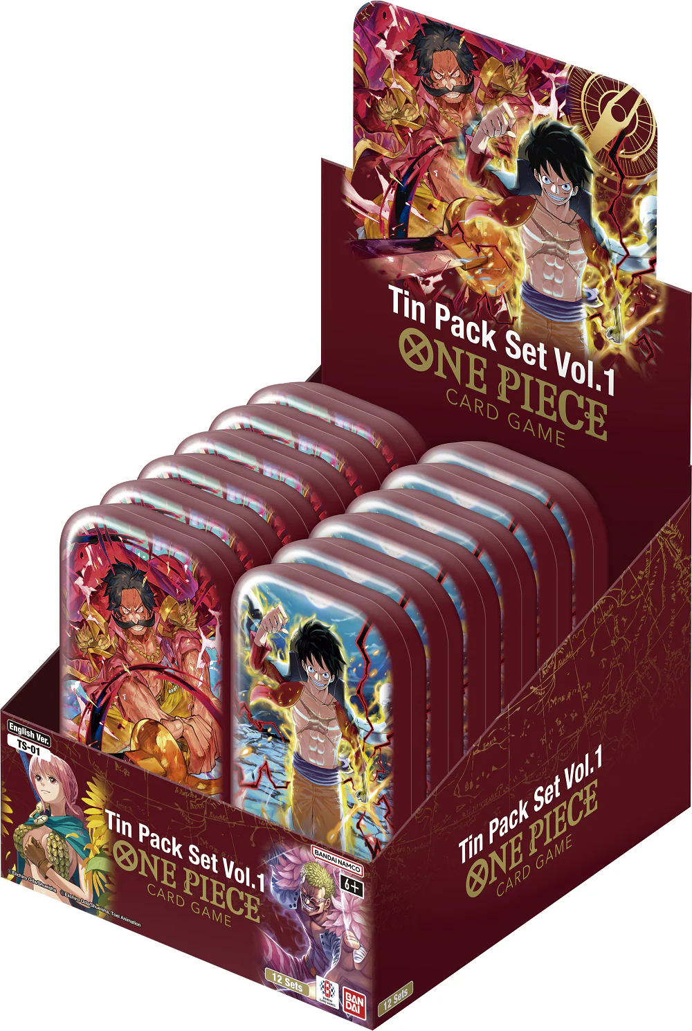 One Piece Card Game - TS01 Tin Pack Set Vol.1 Display