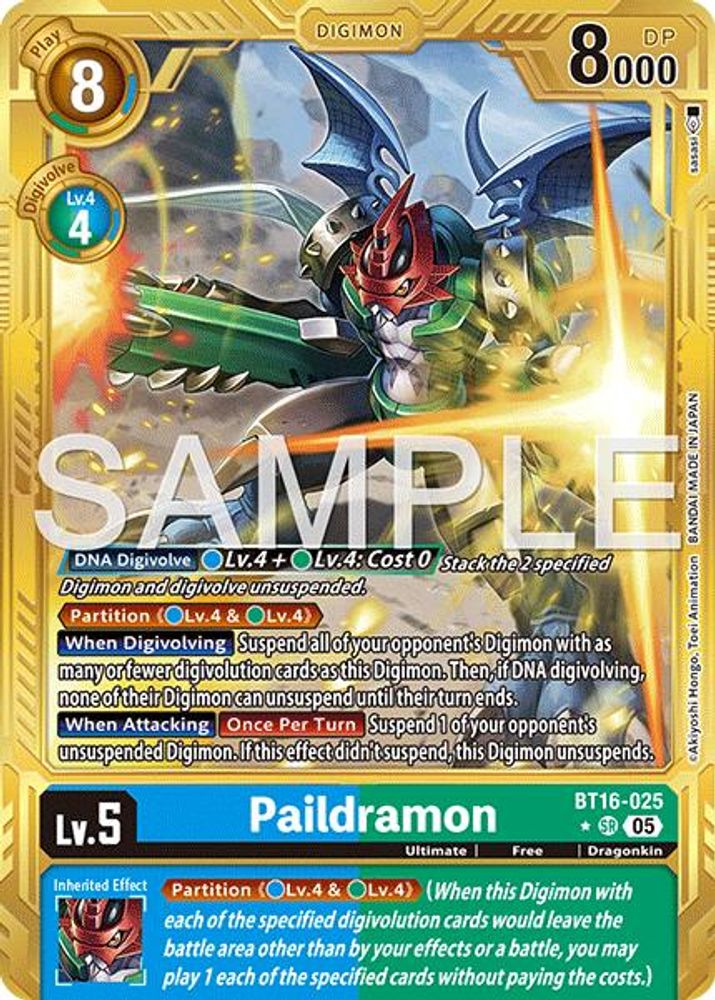 Paildramon - BT16-025 (Gold Border) - BT16-025 - Super Rare