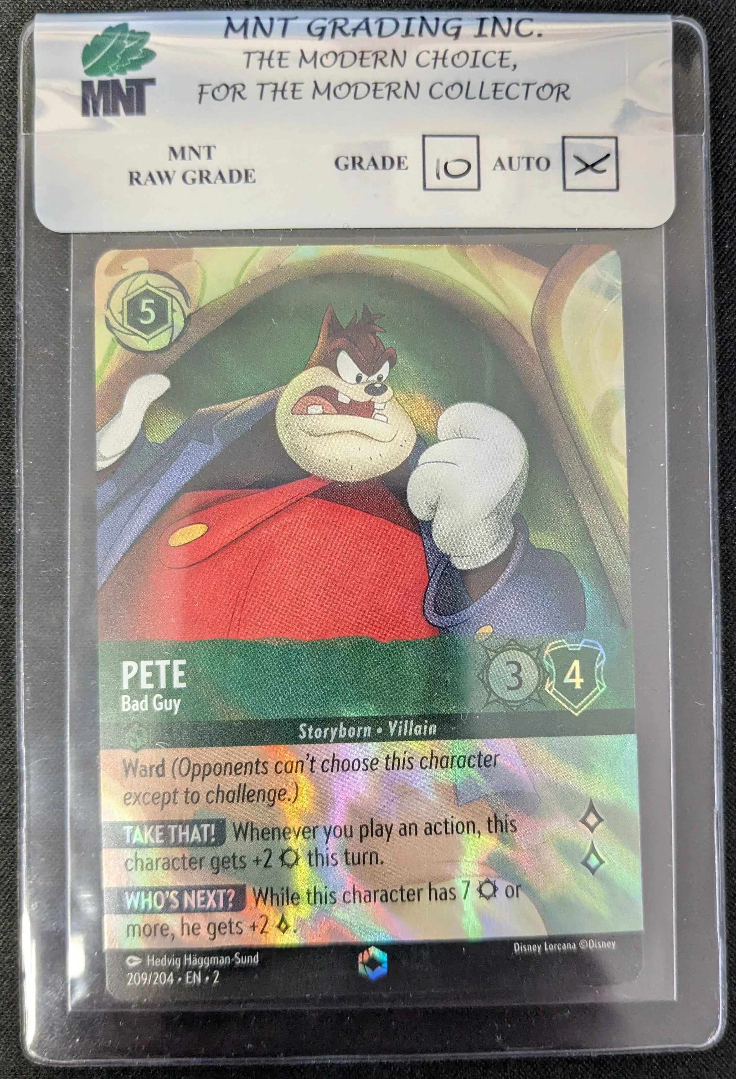 Pete (Bad Guy) - 209/204 - Enchanted - MNT RAW GRADE 10