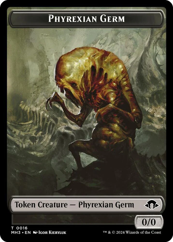 Phyrexian Wurm (018) // Phyrexian Germ Token (Foil) (TMH3) - Image 2