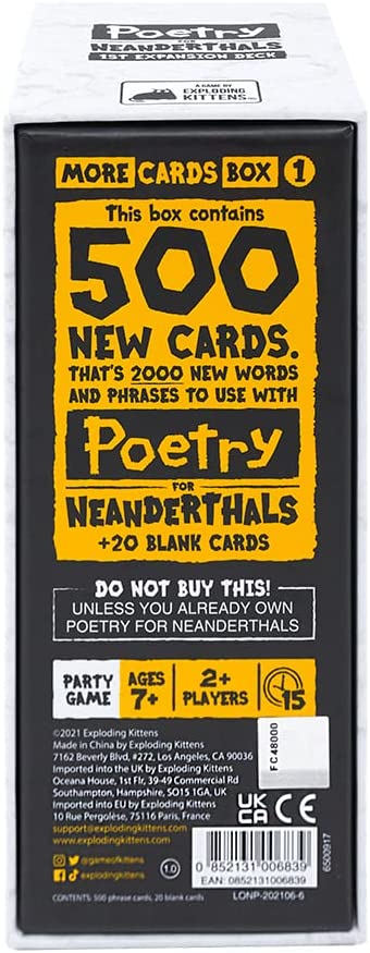 Poetry for Neanderthals: More Cards Box #1 - Image 2