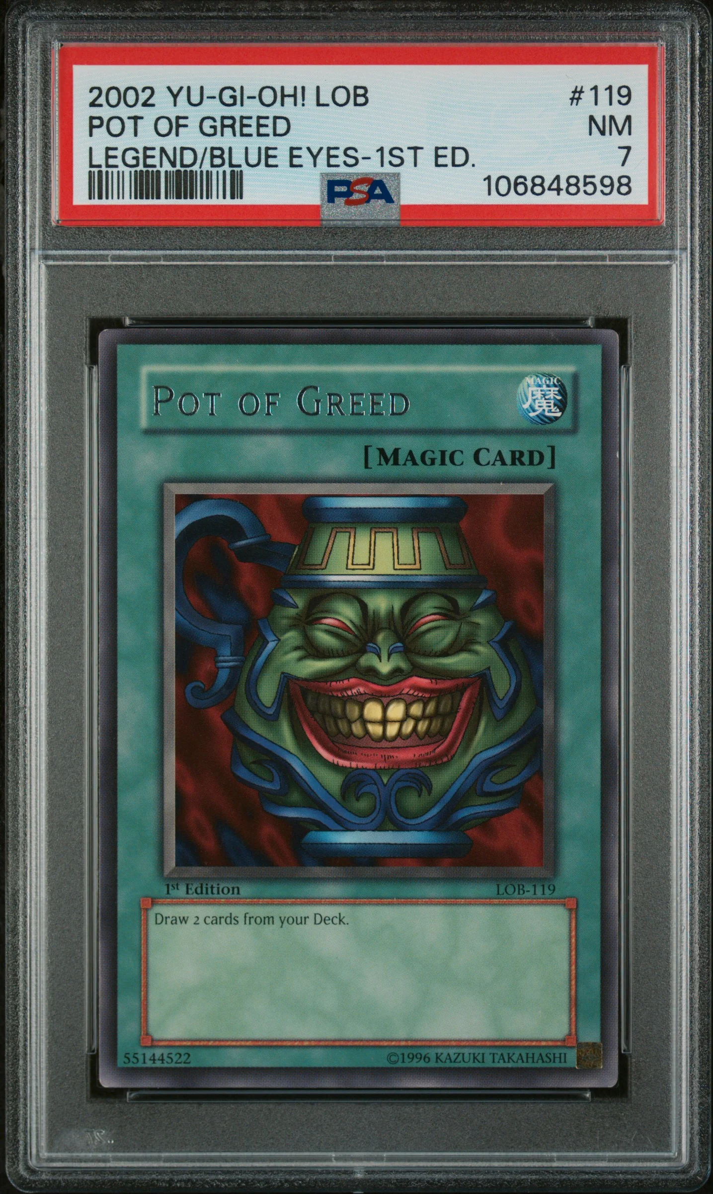 Pot of Greed [1st Edition] LOB-119 YuGiOh Legend of Blue Eyes White Dragon NM 7