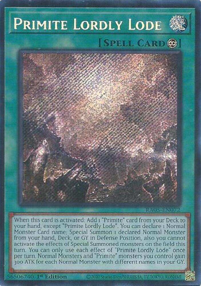 Primite Lordly Lode (Secret Rare) - RA05-EN072 - Secret Rare - 1st Edition