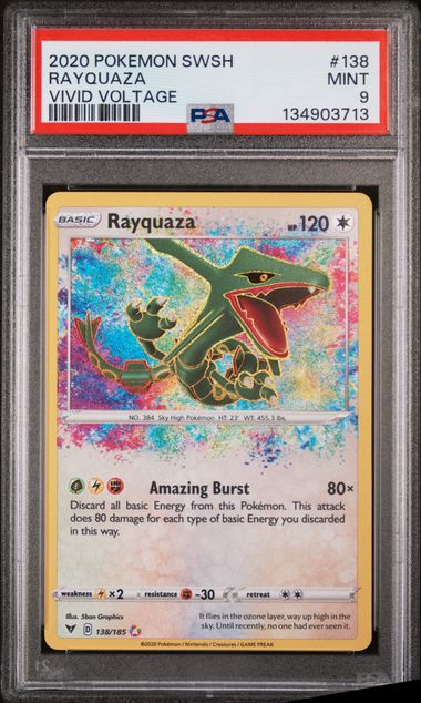 RAYQUAZA (138) - POKEMON SWORD & SHIELD VIVID VOLTAGE - AMAZING RARE - MINT 9