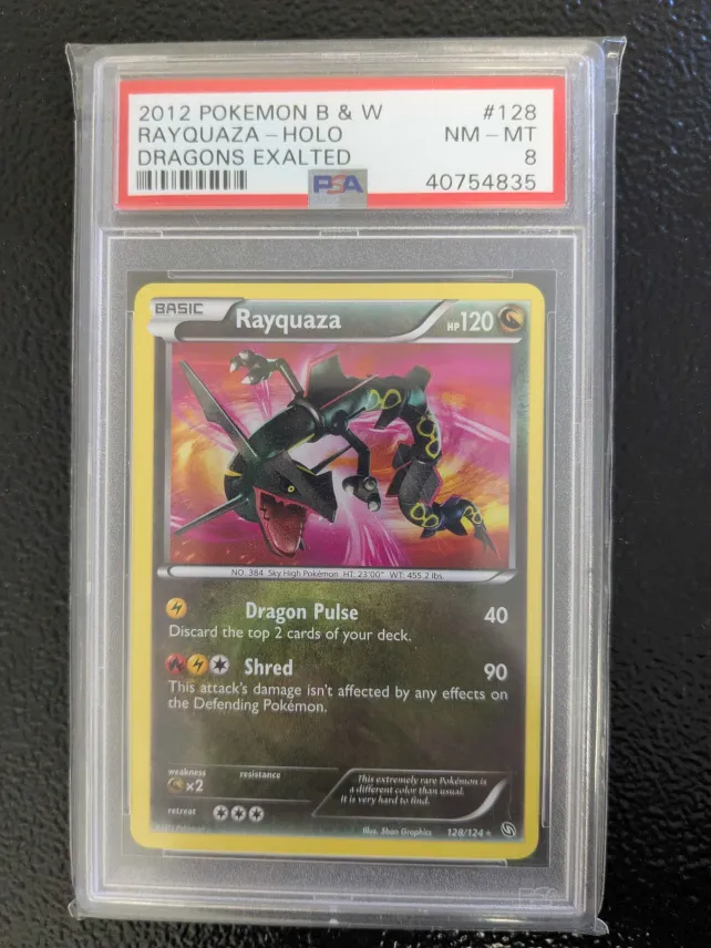 Rayquaza - Dragons Exalted - Holo Rare - PSA 8 NM-MT