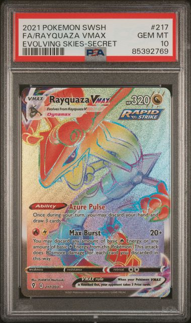 Rayquaza VMAX - Evolving Skies - Secret Rare - PSA 10 GEM MT
