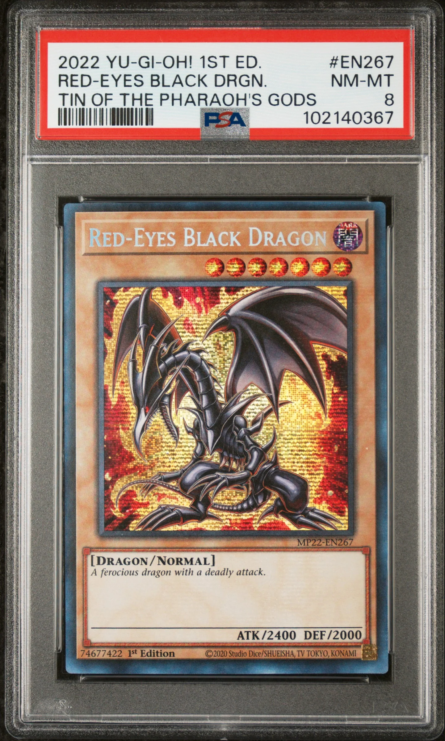 Red-Eyes Black Dragon - MP22-EN267 - Prismatic Secret Rare - 1st Edition (PSA 8)
