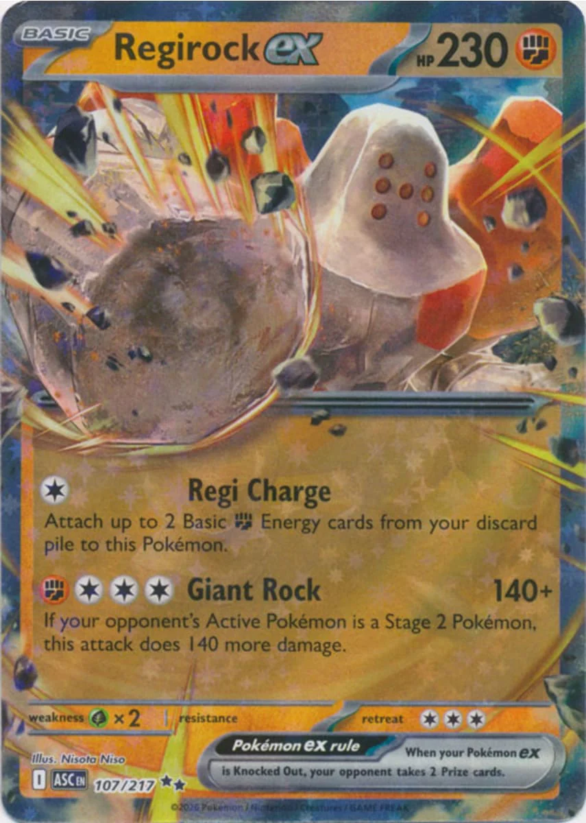 Regirock ex - 107/217 - Double Rare