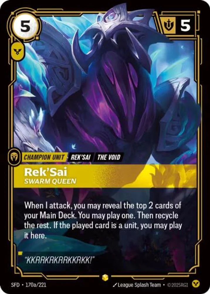 Rek'Sai - Swarm Queen (Alternate Art) - 170a/221 - Showcase