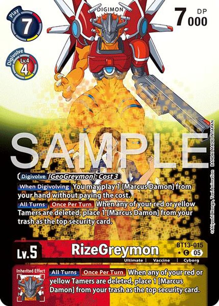 RizeGreymon - BT13-015 (Alternate Art) - BT13-015 - Common