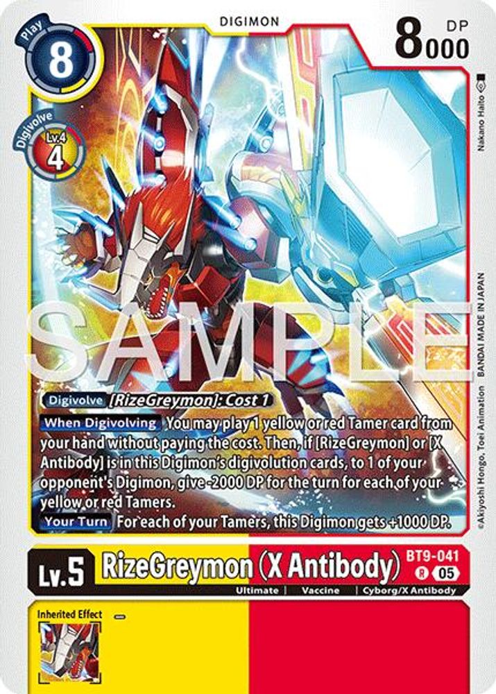 RizeGreymon (X Antibody) (Block 5 Reprint) - BT9-041 - Rare