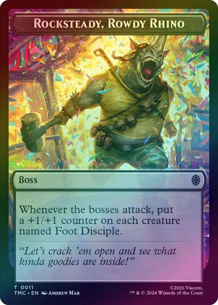 Rocksteady, Rowdy Rhino Token (Foil) (TTMC)