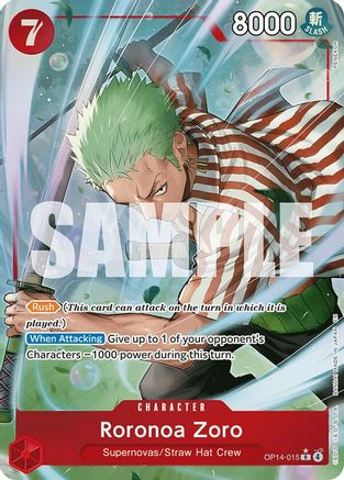 Roronoa Zoro - OP14-015 (Alternate Art) - OP14-015 - Rare