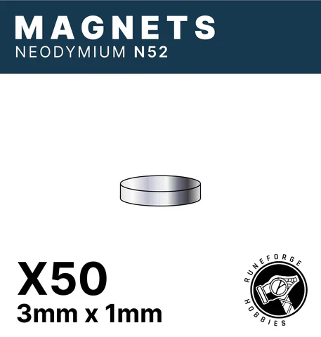 Runeforge Hobbies - N52 Magnets - 3x1mm (50ct)