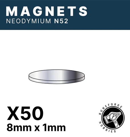 Runeforge Hobbies - N52 Magnets - 8x1mm (50ct)