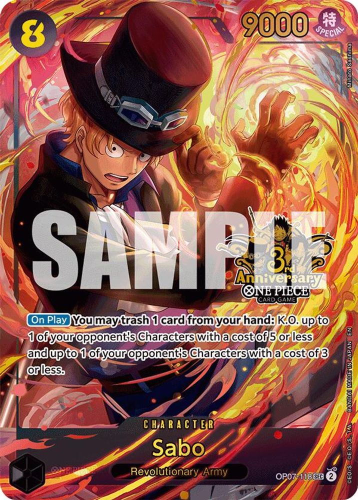 Sabo (Japanese 3rd Anniversary Set) - OP07-118 - Secret Rare