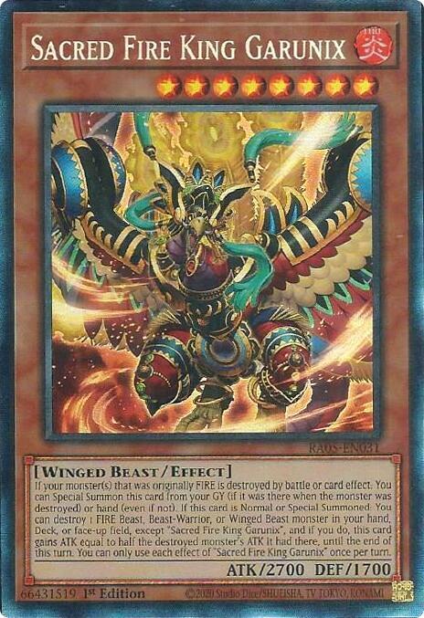 Sacred Fire King Garunix (PCR) - RA05-EN031 - Prismatic Collector's Rare - 1st Edition