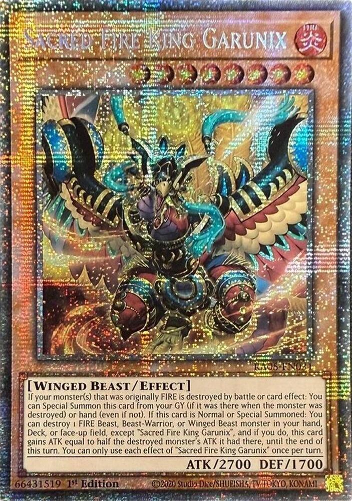 Sacred Fire King Garunix - RA05-EN031 - Starlight Rare - 1st Edition