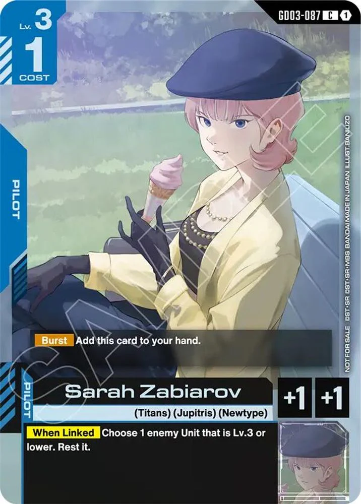Sarah Zabiarov (Store Tournament Participant Pack 04) - GD03-087 - Common