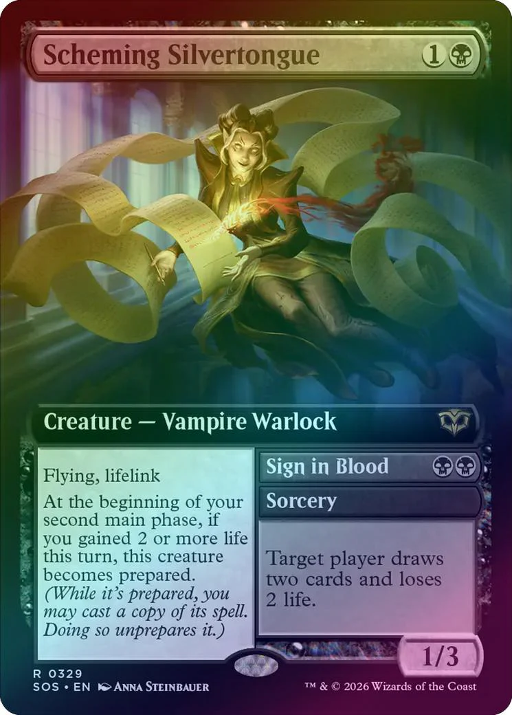 Scheming Silvertongue // Sign in Blood - Extended Art (Foil) (SOS)