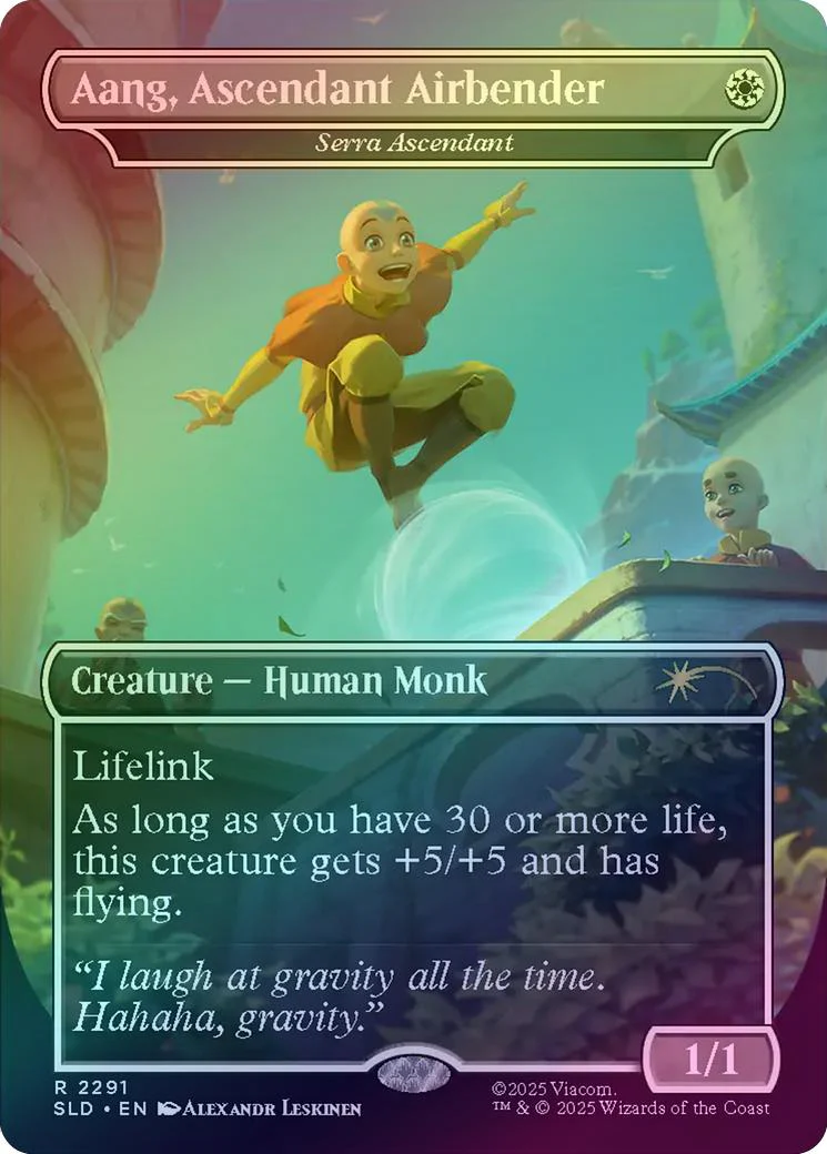 Aang, Ascendant Airbender // Serra Ascendant - ATLA: A Lot To Learn (Rainbow Foil) (SLD)