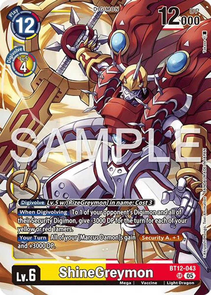 ShineGreymon - BT12-043 (Block 5 Reprint) - BT12-043 - Super Rare