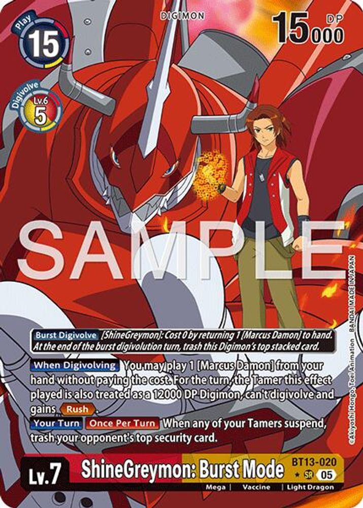 ShineGreymon: Burst Mode (AD1 Alternate Art) - BT13-020 - Super Rare