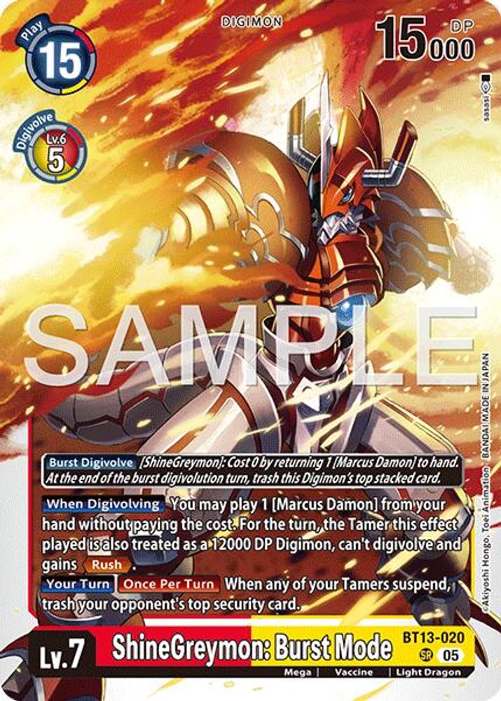 ShineGreymon: Burst Mode (Block 5 Reprint) - BT13-020 - Super Rare