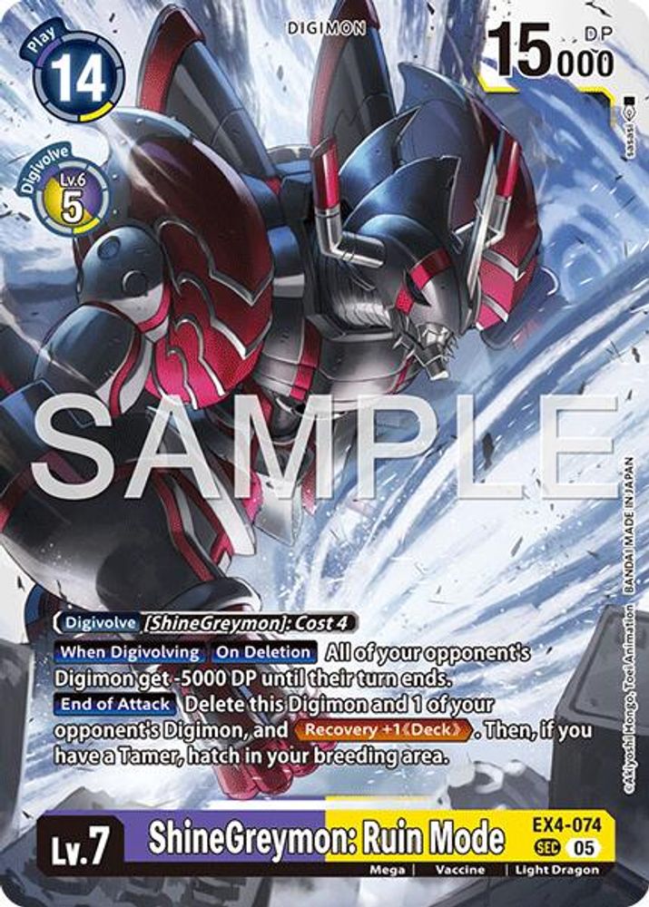 ShineGreymon: Ruin Mode (Block 5 Reprint) - EX4-074 - Secret Rare
