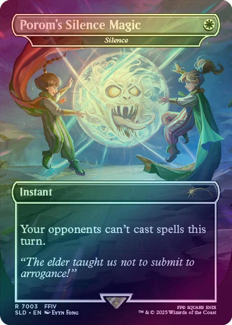 Porom's Silence Magic // Silence - FF Bonus Card (Rainbow Foil) (SLD)
