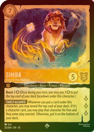 Simba (King in the Making) - 20/204 - Super Rare (Whispers in the Well Starter Deck Rainbow Foil)