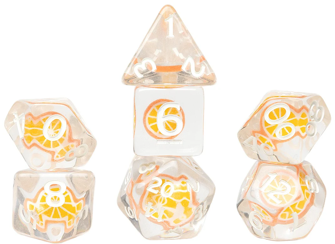 Sirius Dice - 7 Piece Set - Fruit Slice - Various Designs