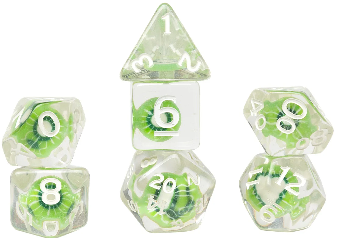 Sirius Dice - 7 Piece Set - Fruit Slice - Various Designs - Image 2